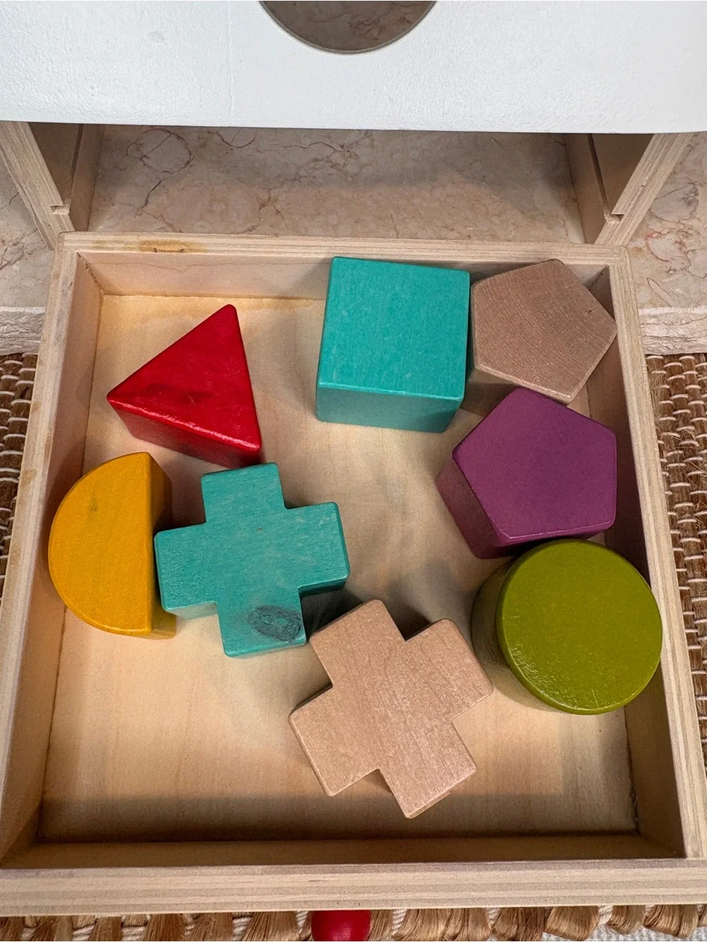 Janod Wood Sorting Shapes Barn House Clock Learning Toy